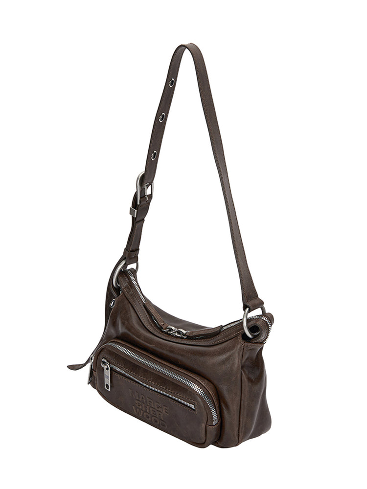 MARGESHERWOOD OUTPOCKET HOBO MINI_washed brown pull-up