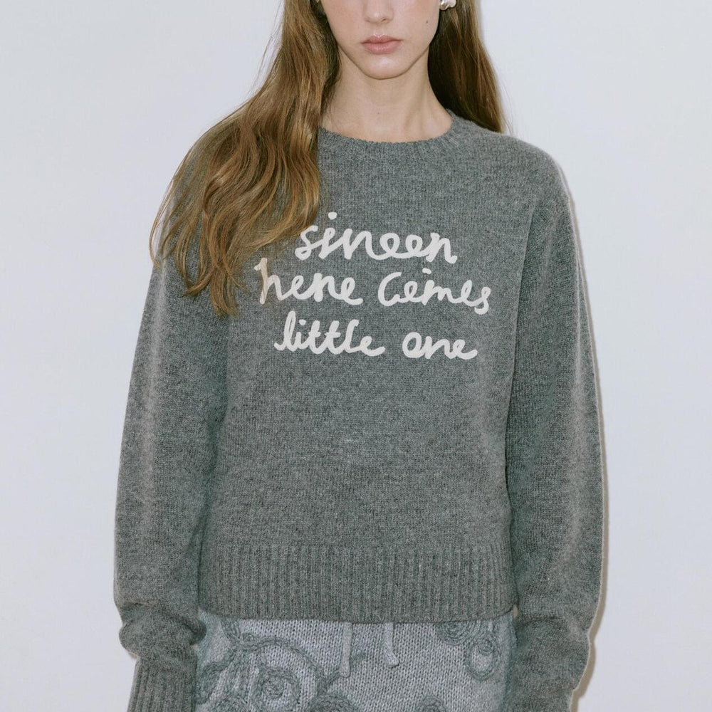 
                  
                    Sinoon Lettering Pullover Knit (Melange Grey)
                  
                