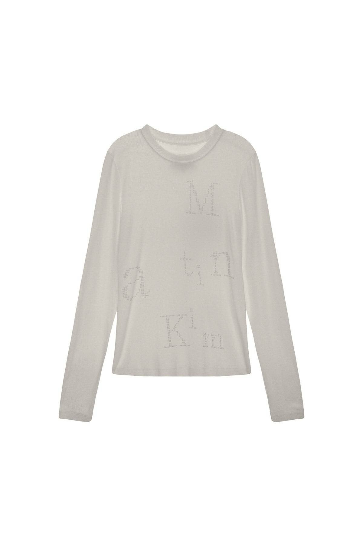 MATIN KIM DOT GRAPHIC LOGO LETTERING TOP IN LIGHT BEIGE