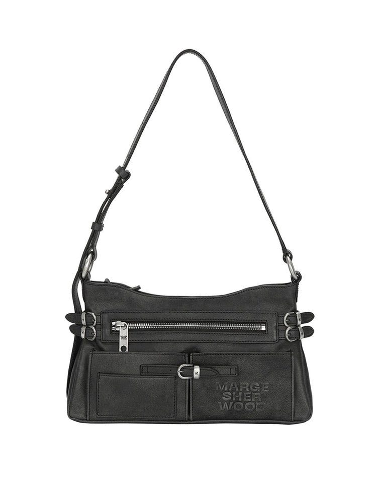 MARGESHERWOOD FLAT POCKET SHOULDER_washed black two-tone brushed