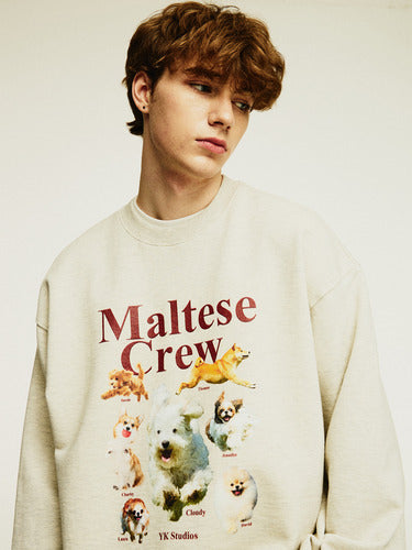 WAIKEI Maltese Crew Sweatshirts OATMEAL