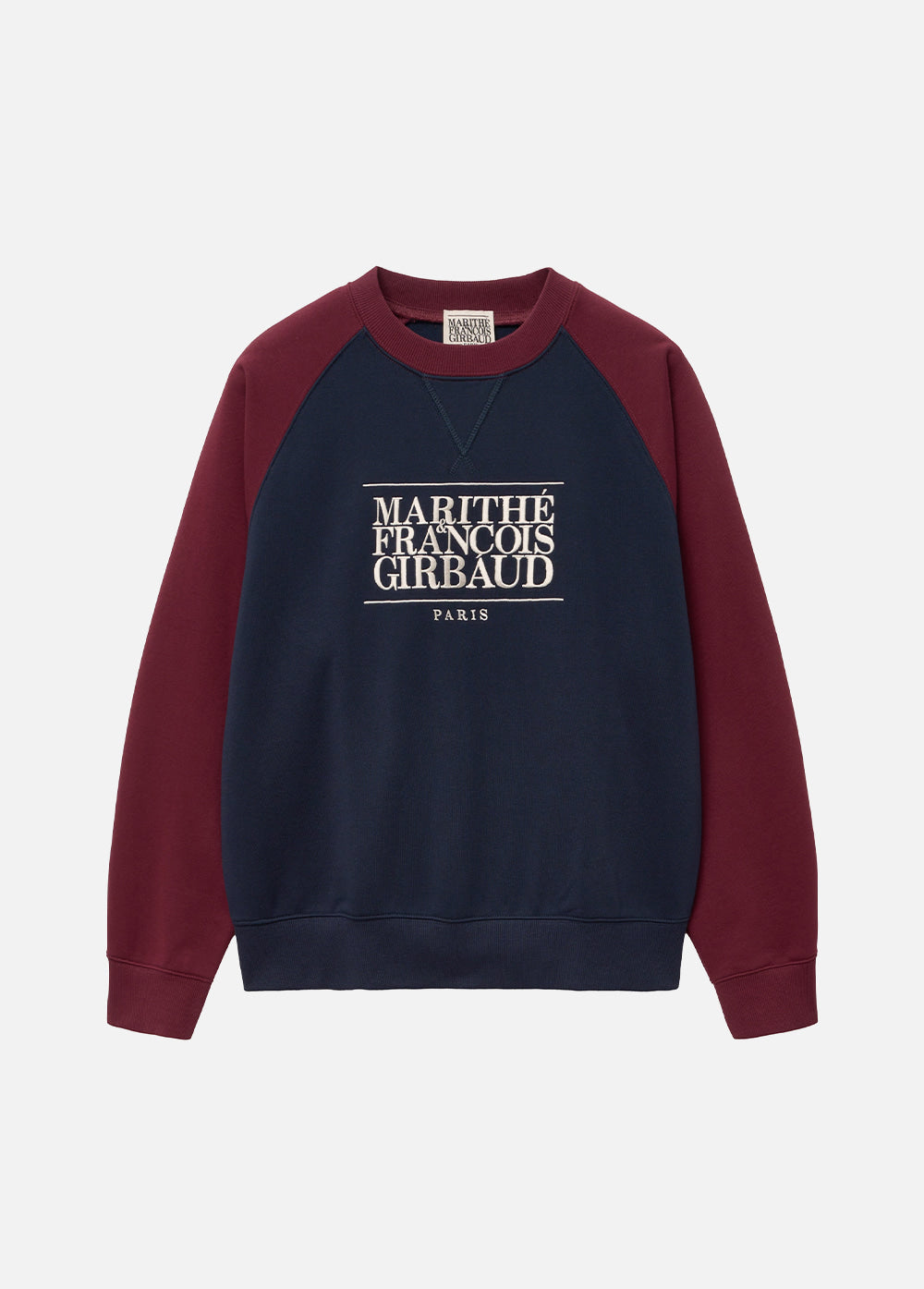 MARITHÉ CLASSIC LOGO COLOR BLOCK RAGLAN SWEATSHIRT NAVY