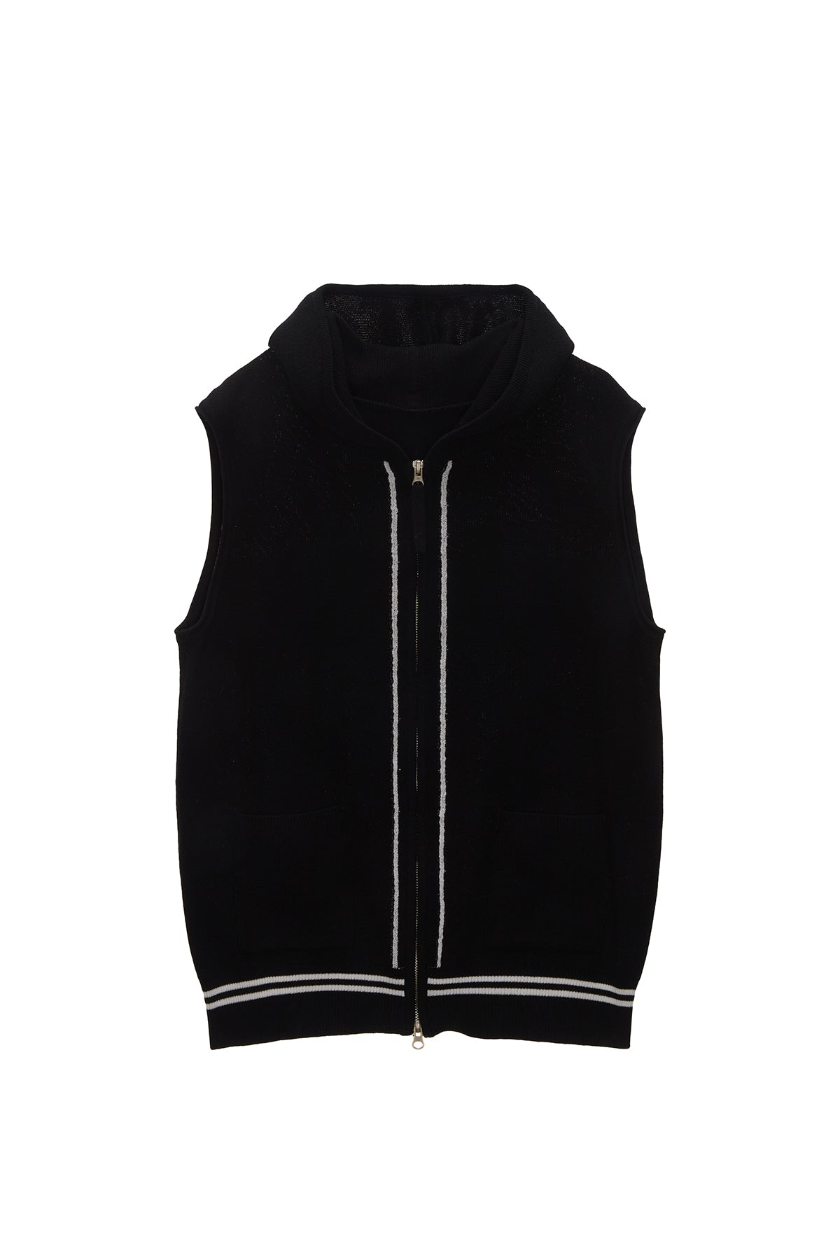 MATIN KIM HOODY LOGO KNIT VEST FOR MEN IN BLACK