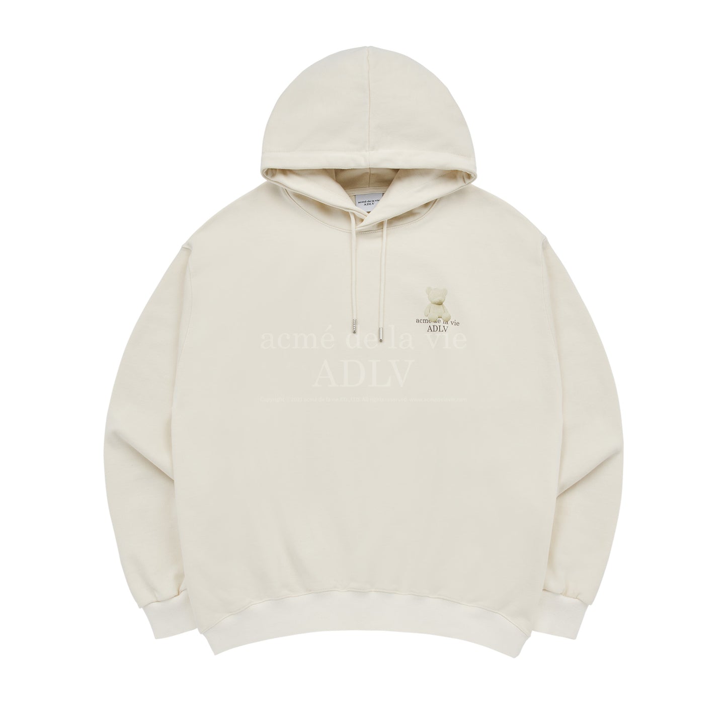 ADLV FUZZY BEAR HOODIE IVORY