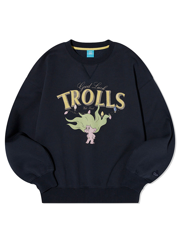 KIRSH TROLLS VINTAGE GRAPHIC NAPPING SWEATSHIRT NAVY