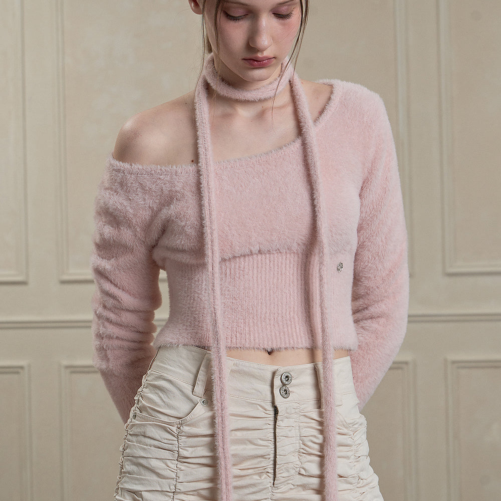 
                      
                        PAIN OR PLEASURE PETAL SCARF KNIT PINK
                      
                    