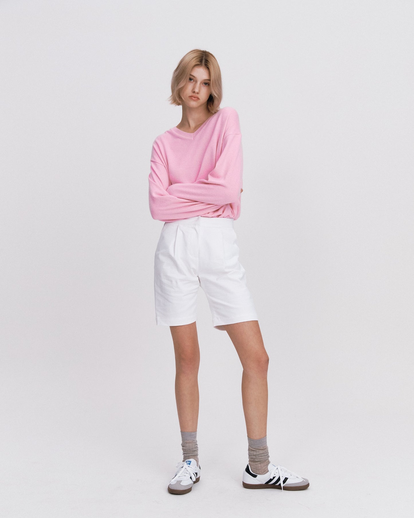 NOIRNINE UNISEX N V-Neck Knit PINK