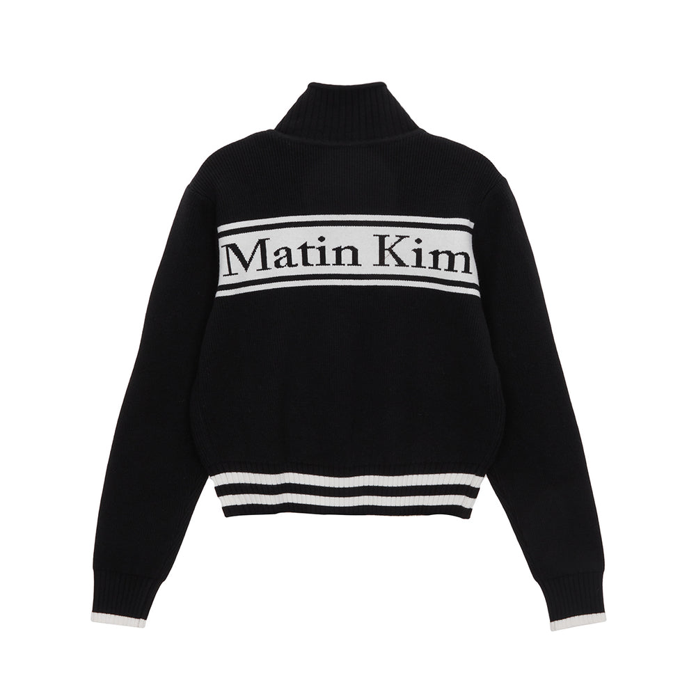 
                  
                    MATIN KIM SPELL POINT STRIPE KNIT CARDIGAN IN BLACK
                  
                