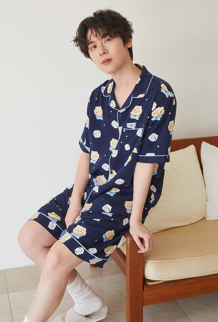 SPAO x 망그러진곰 Short Sleeve Pajamas NAVY