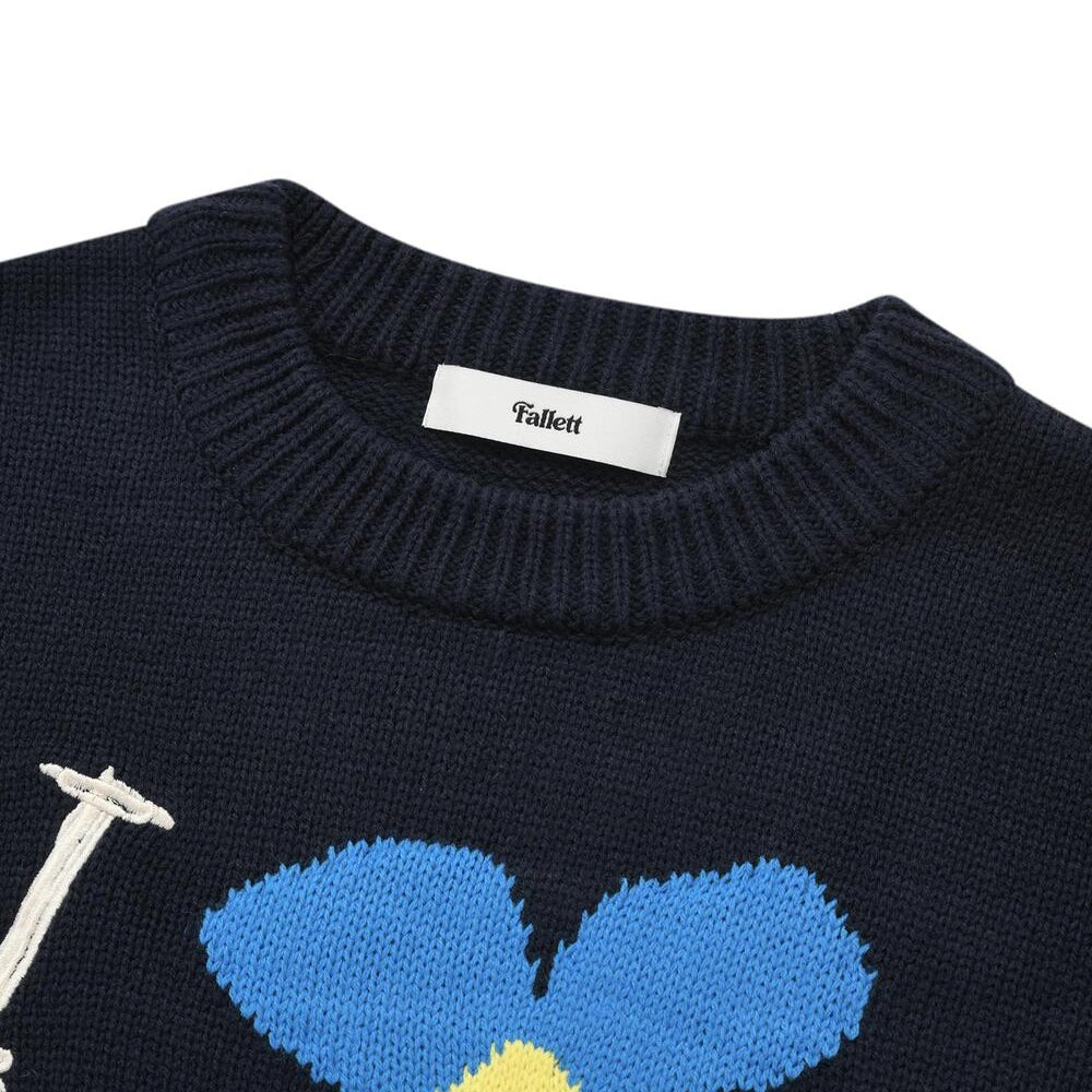 
                  
                    FALLETT Drawing Flower Knit Navy
                  
                