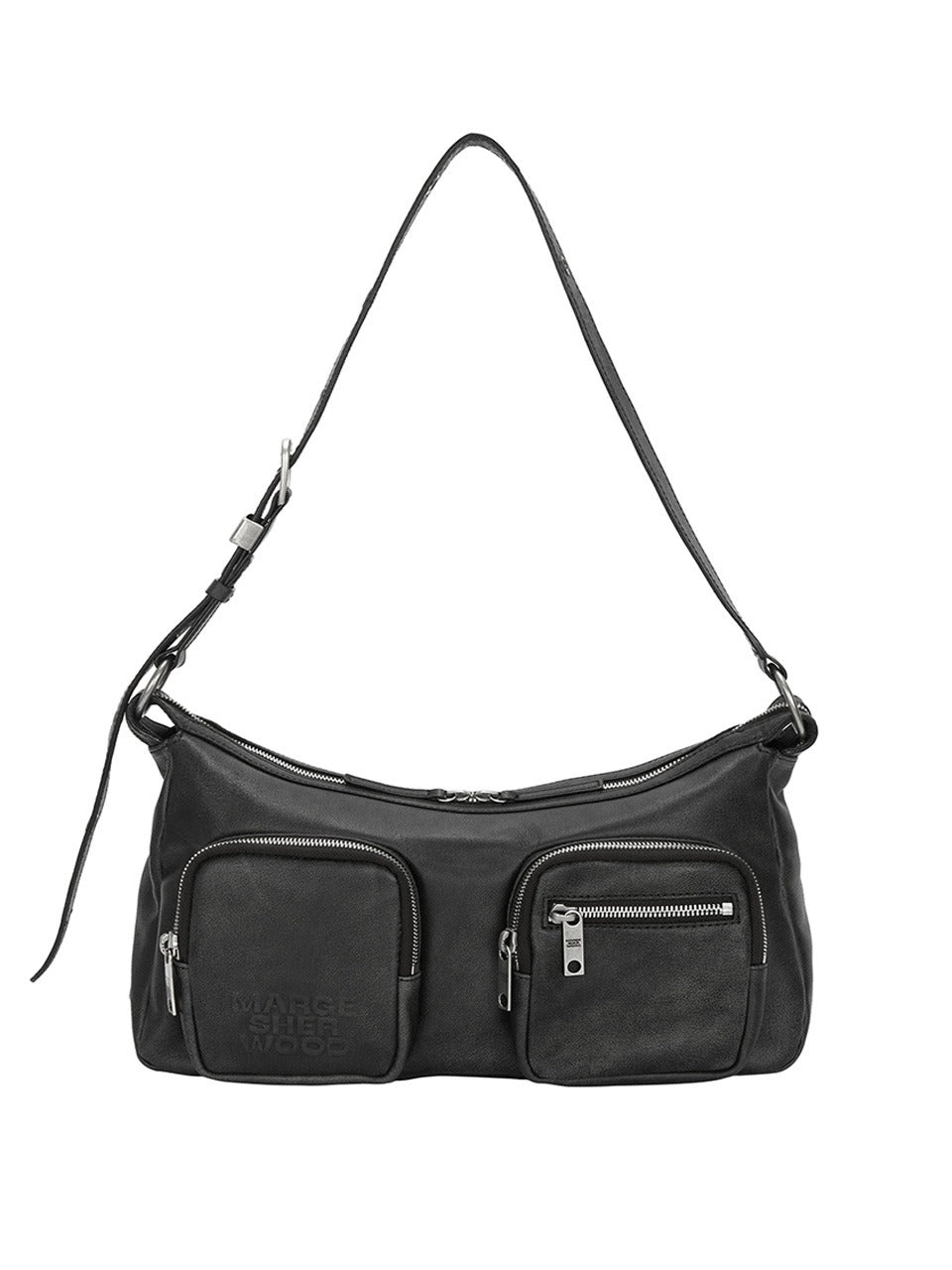 MARGESHERWOOD OUTPOCKET HOBO_washed black two-tone brushed