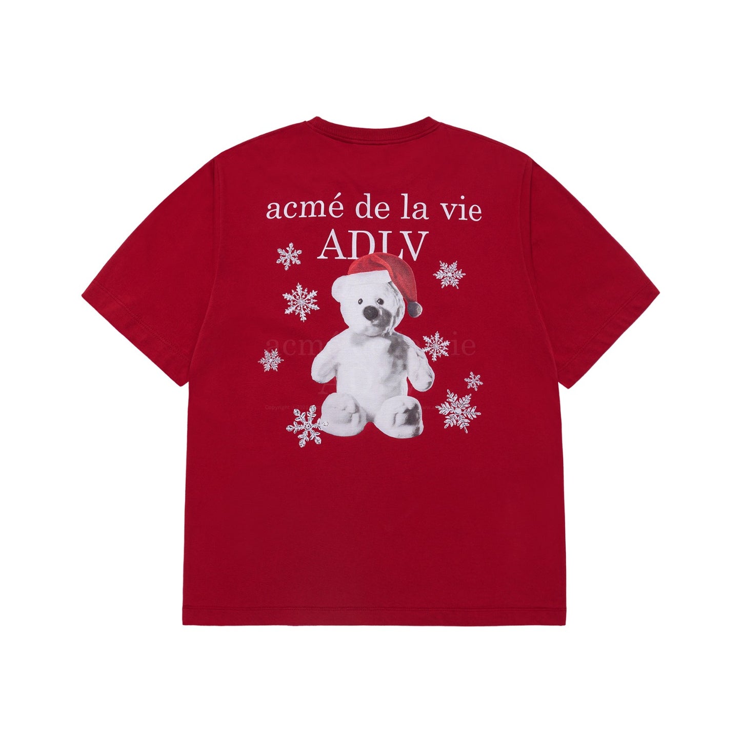 ADLV SNOW BEAR SHORT SLEEVE T-SHIRT DARK RED