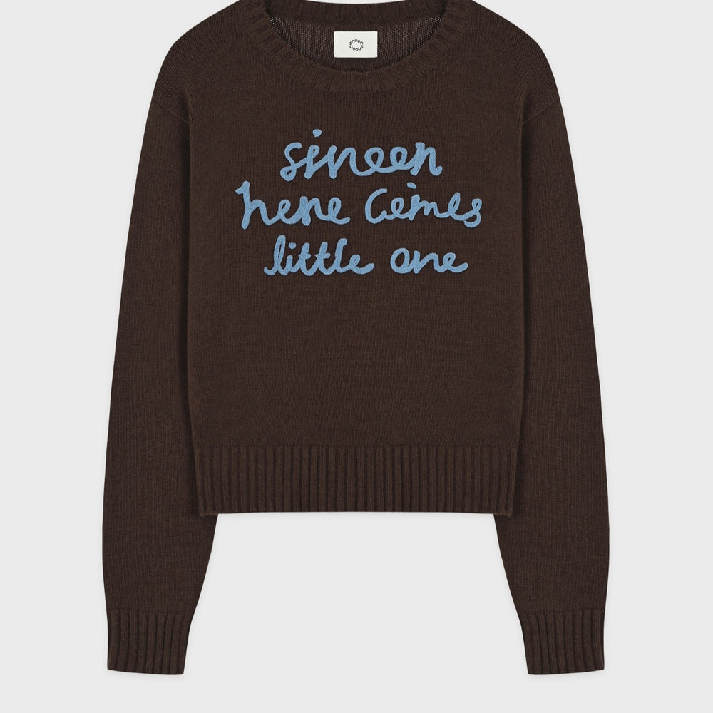 Sinoon Lettering Pullover Knit (Deep Brown)