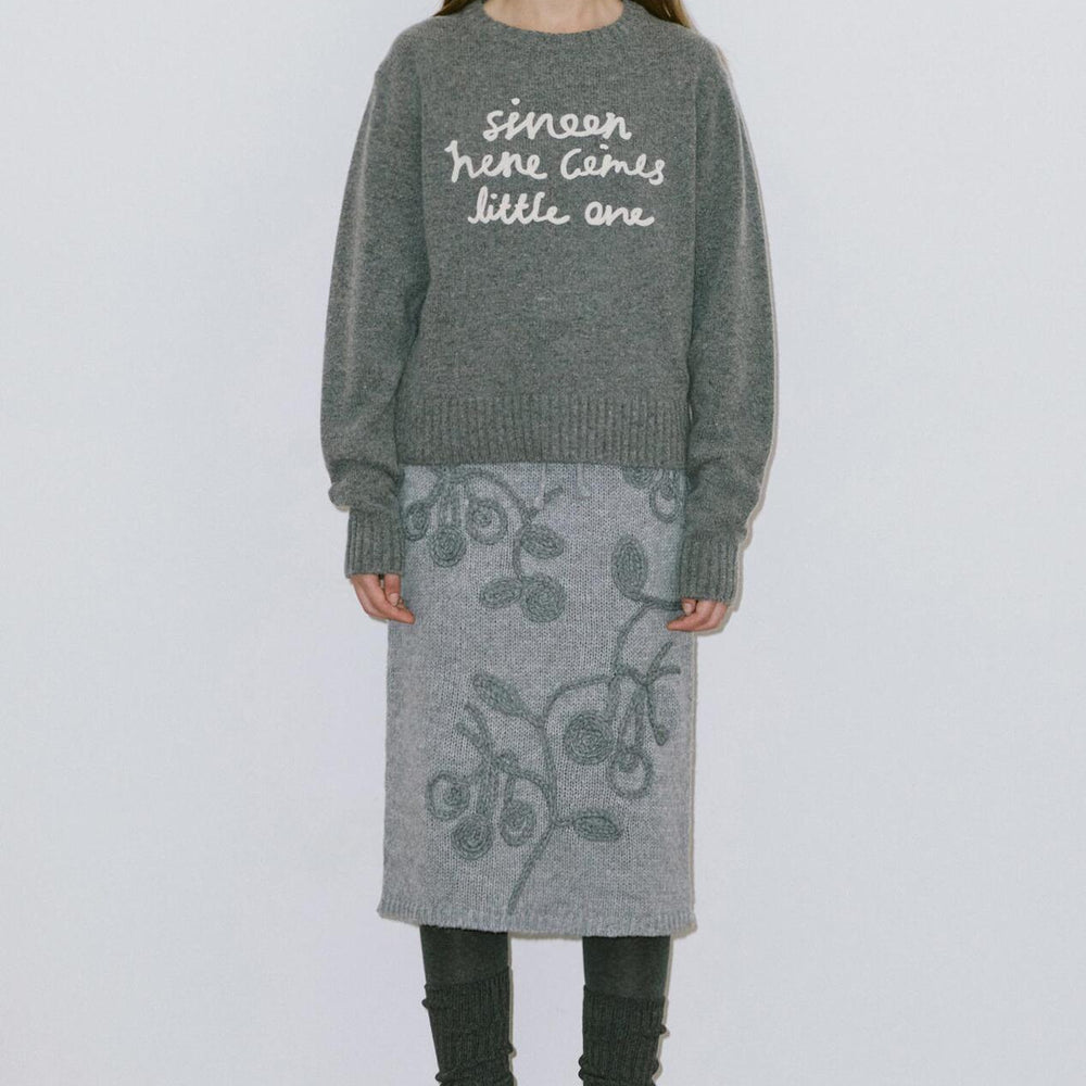 Sinoon Lettering Pullover Knit (Melange Grey)