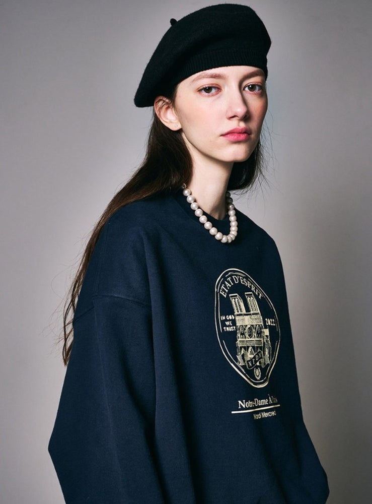 MARDI SWEATSHIRT NOTRE DAME_NAVY CREAM