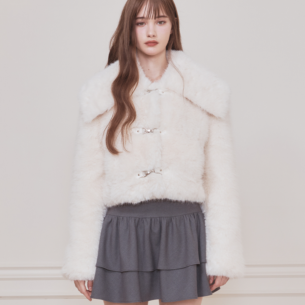 Bebe Sailor Fur Jacket IVORY