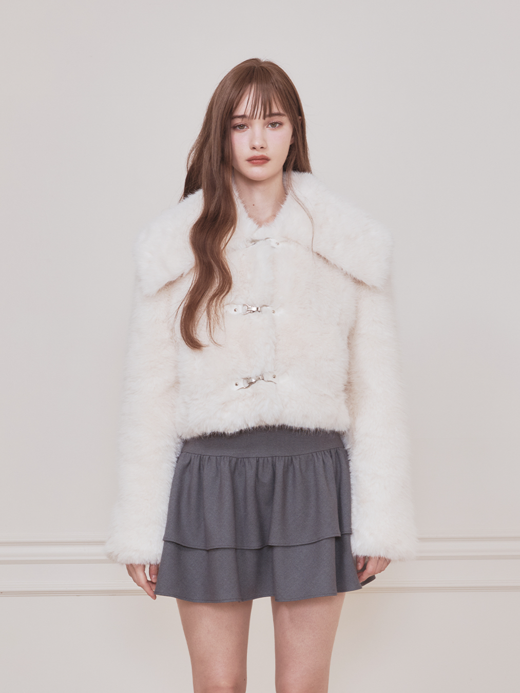 Bebe Sailor Fur Jacket IVORY