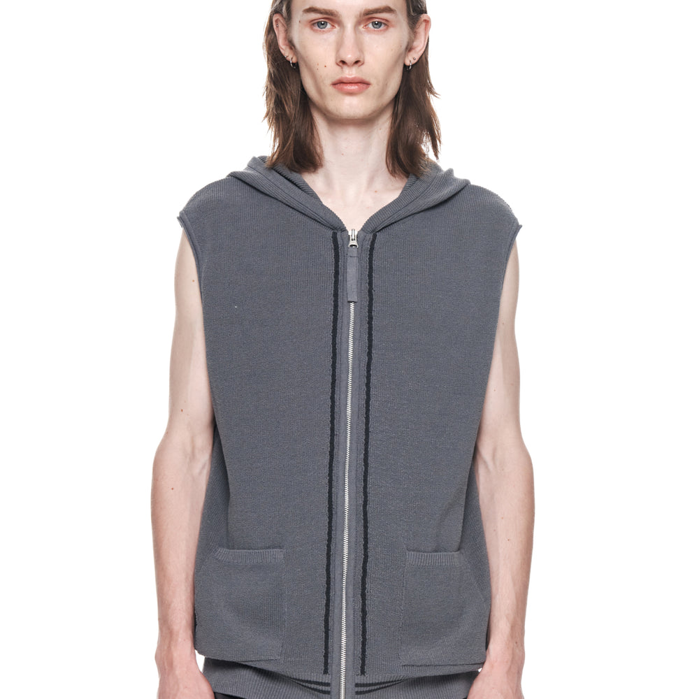 
                  
                    MATIN KIM HOODY LOGO KNIT VEST FOR MEN IN CHARCOAL
                  
                