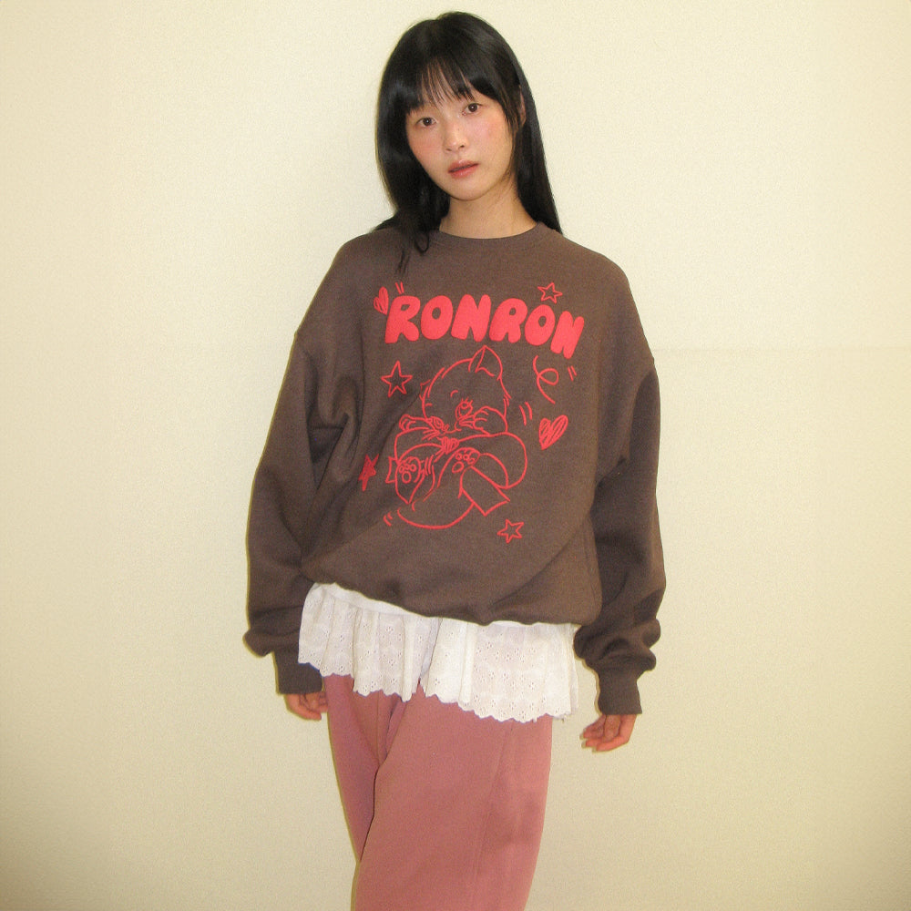 
                  
                    RONRON EMBO KITSCH CAT SWEATSHIRT BROWN
                  
                