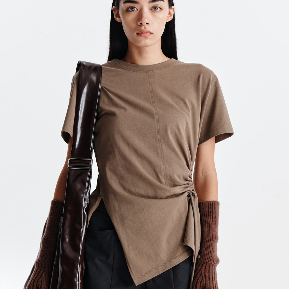 
                  
                    MATIN KIM STRING SLIT DETAIL TOP IN KHAKI BROWN
                  
                