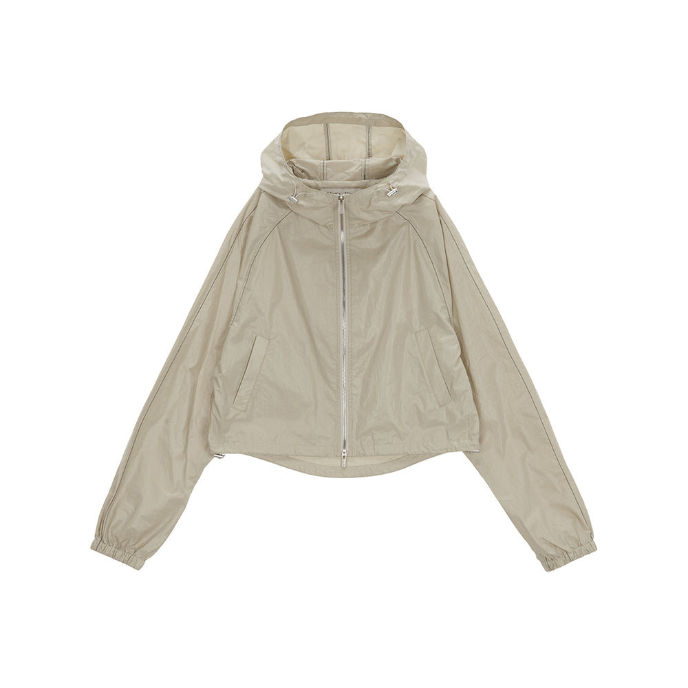 
                  
                    MATIN KIM CROP HOODY COATING JUMPER IN BEIGE
                  
                