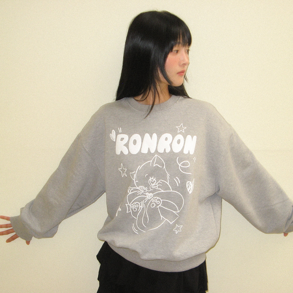 
                  
                    RONRON EMBO KITSCH CAT SWEATSHIRT GREY
                  
                