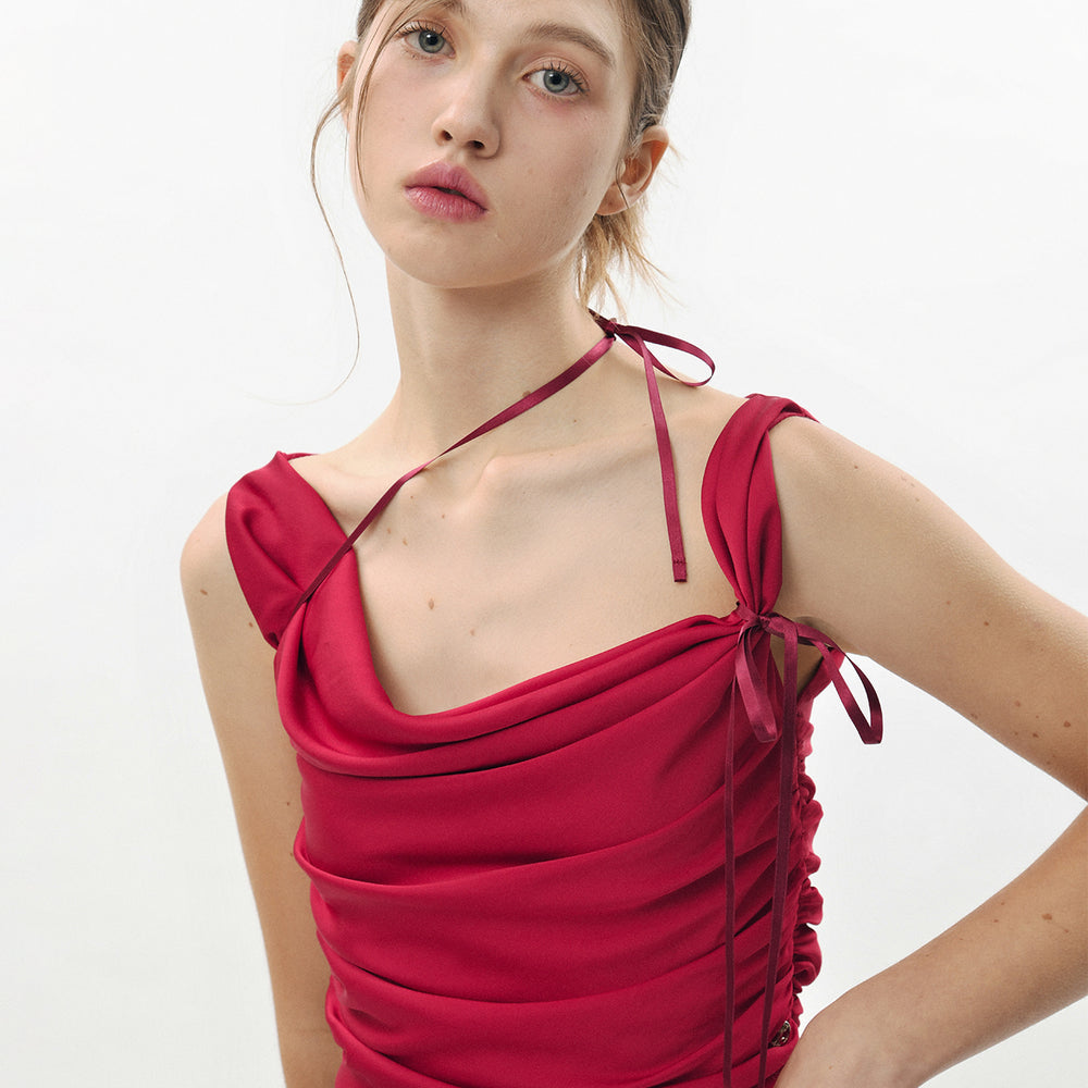 
                      
                        PAIN OR PLEASURE DEW COWL SATIN TOP RED
                      
                    