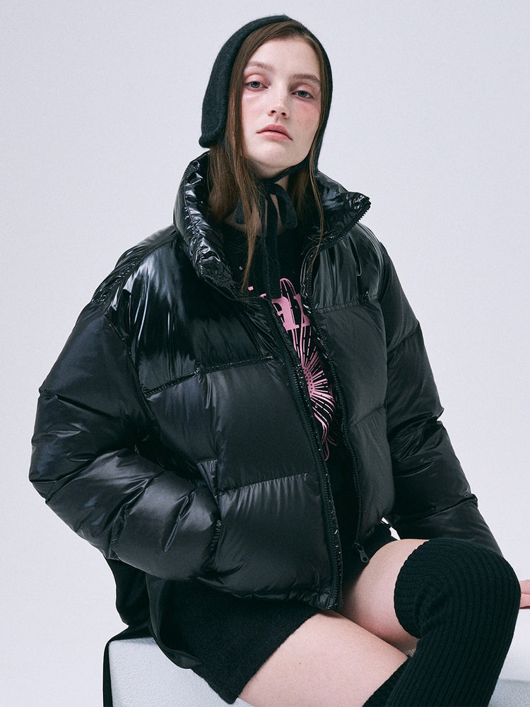 MARDI CROPPED DOWN JACKET COLOR BLOCK_BLACK