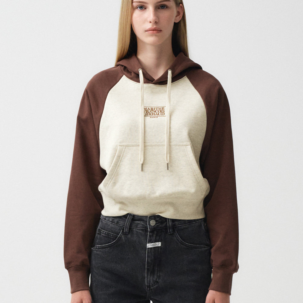 MARITHÉ W NEW CLASSIC LOGO RAGLAN HOODIE OATMEAL