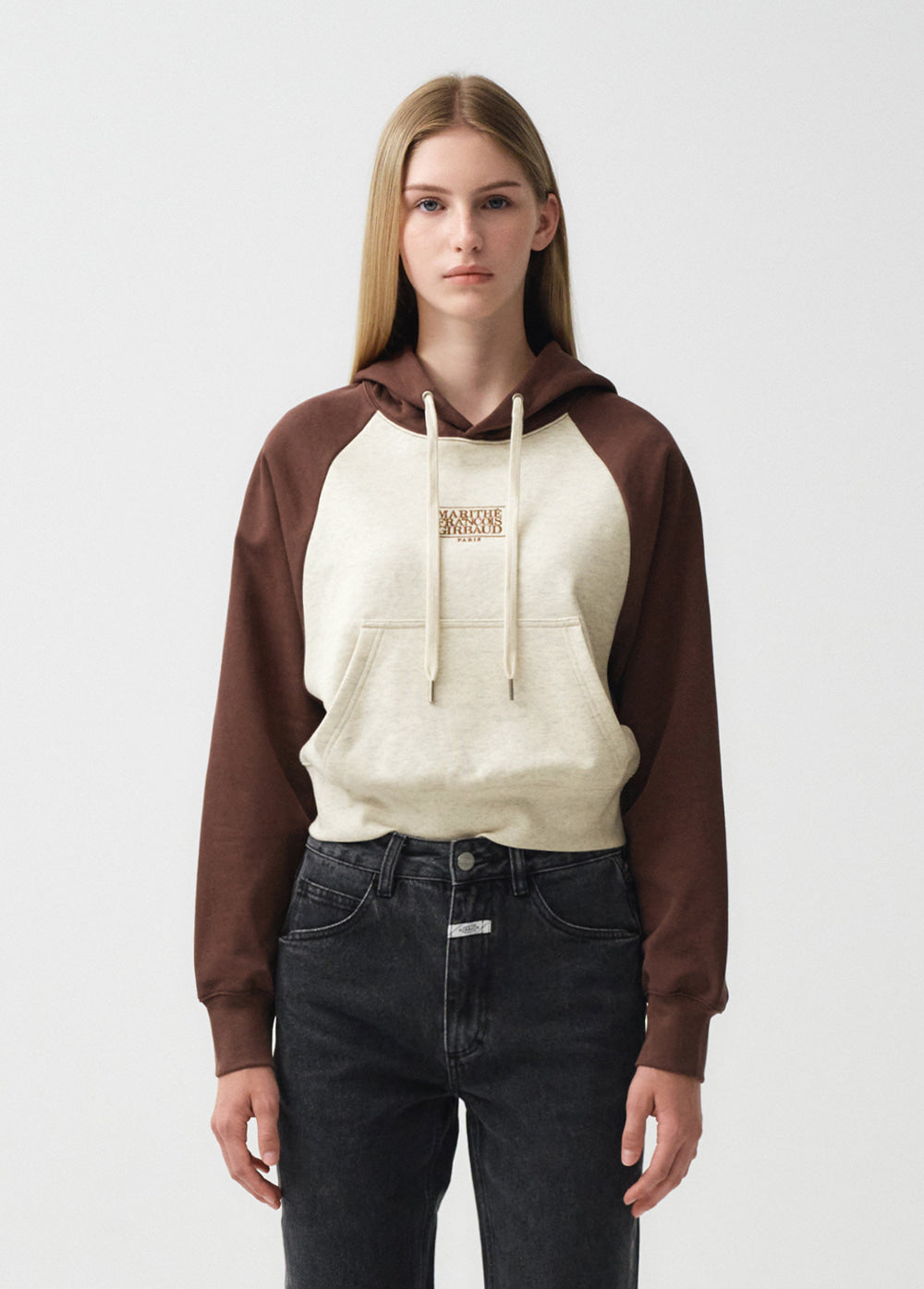 MARITHÉ W NEW CLASSIC LOGO RAGLAN HOODIE OATMEAL