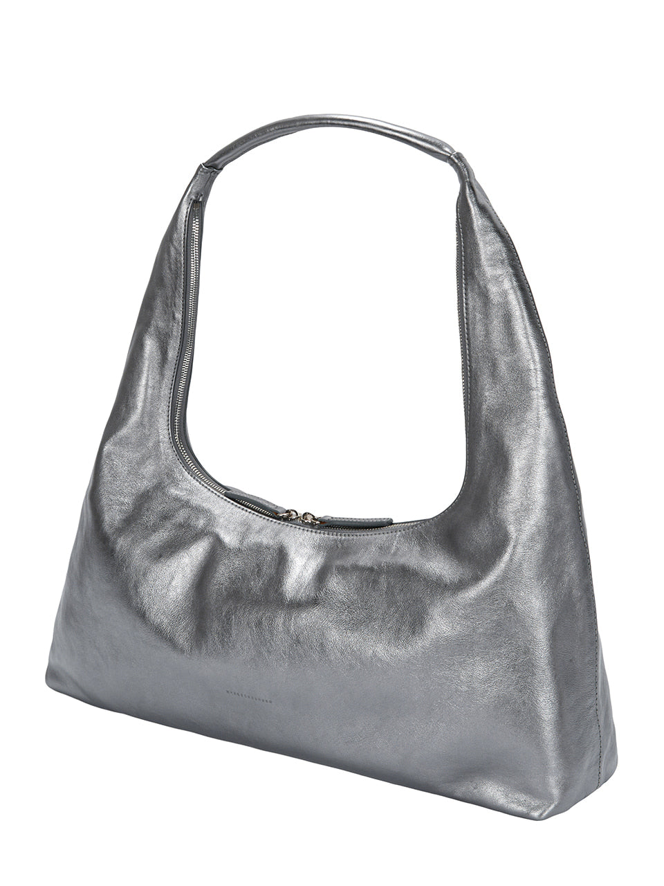 MARGESHERWOOD HOBO LARGE_metallic grey foiled plain