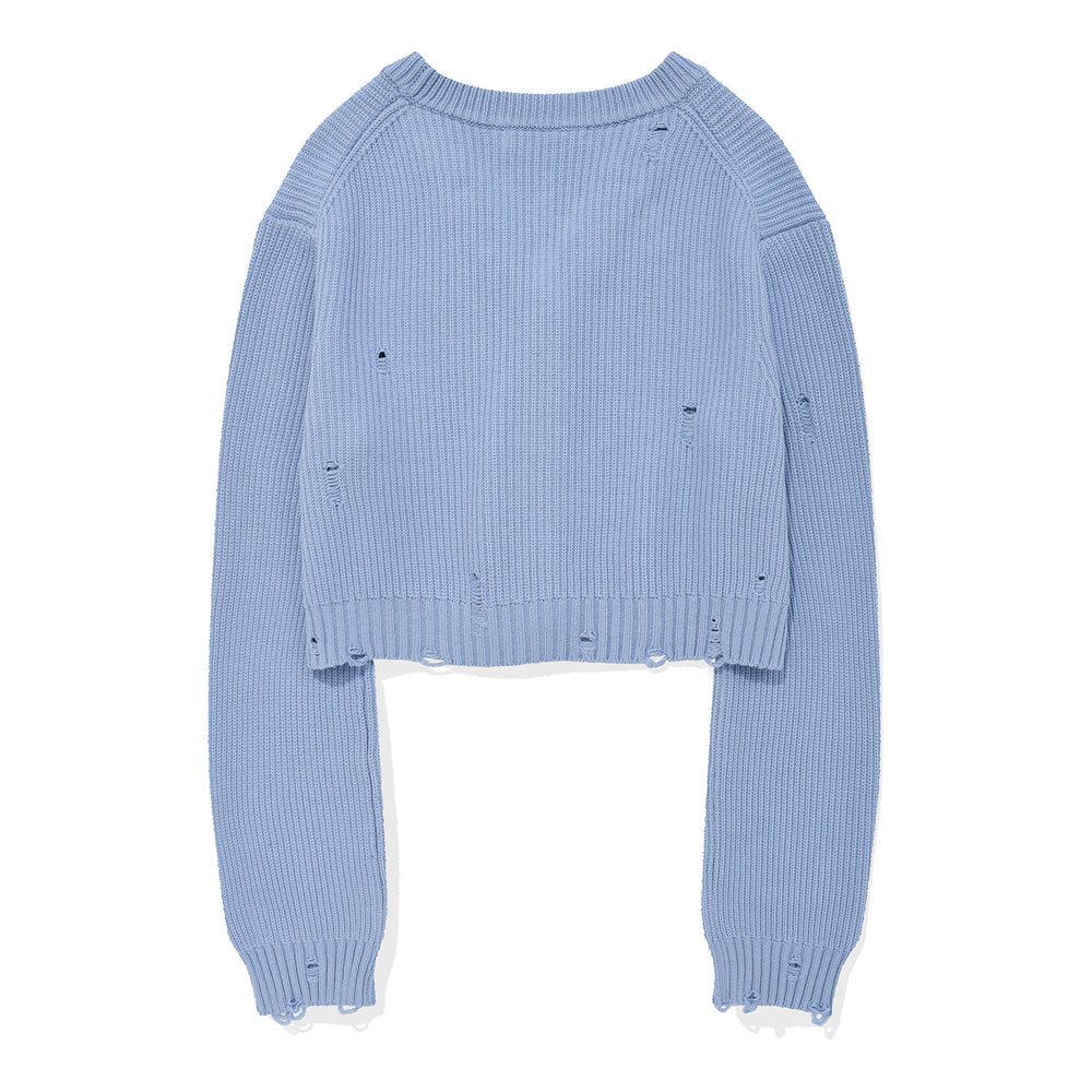 
                  
                    FALLETT Damaged Knit Cardigan Sky Blue
                  
                