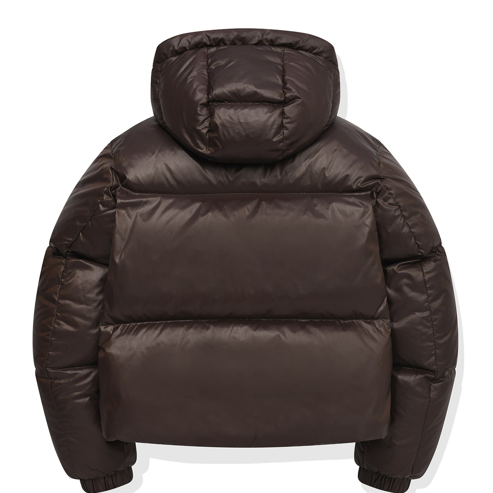 
                  
                    Glossy Short Hooded down Jacket Brown
                  
                