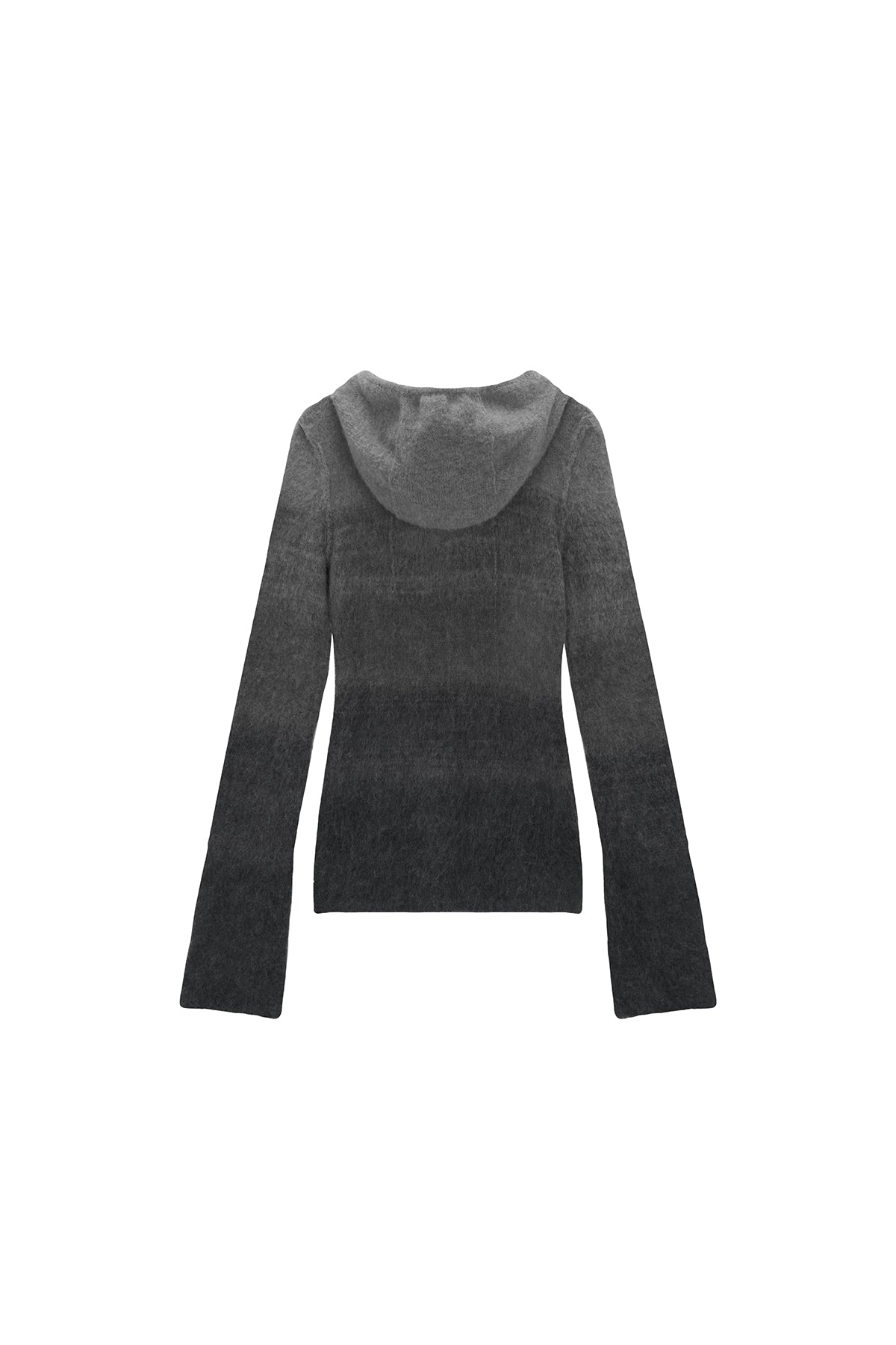 MATIN KIM STRING HOODY GRADATION KNIT TOP IN GREY