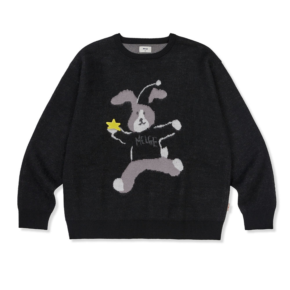 MMLG HOLIDAY MELGE KNIT (BLACK)