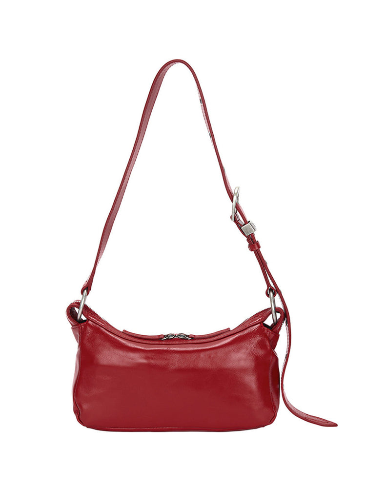 MARGESHERWOOD OUTPOCKET HOBO MINI_apple red glossy plain