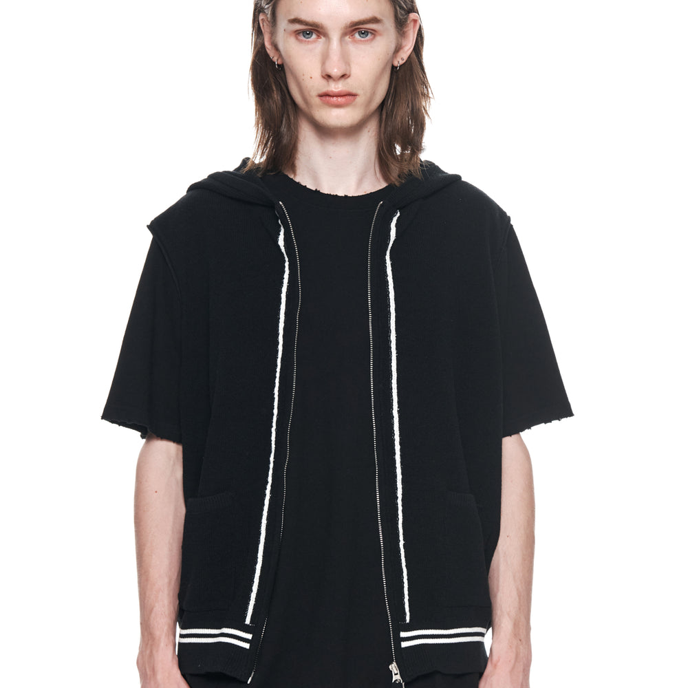 
                  
                    MATIN KIM HOODY LOGO KNIT VEST FOR MEN IN BLACK
                  
                