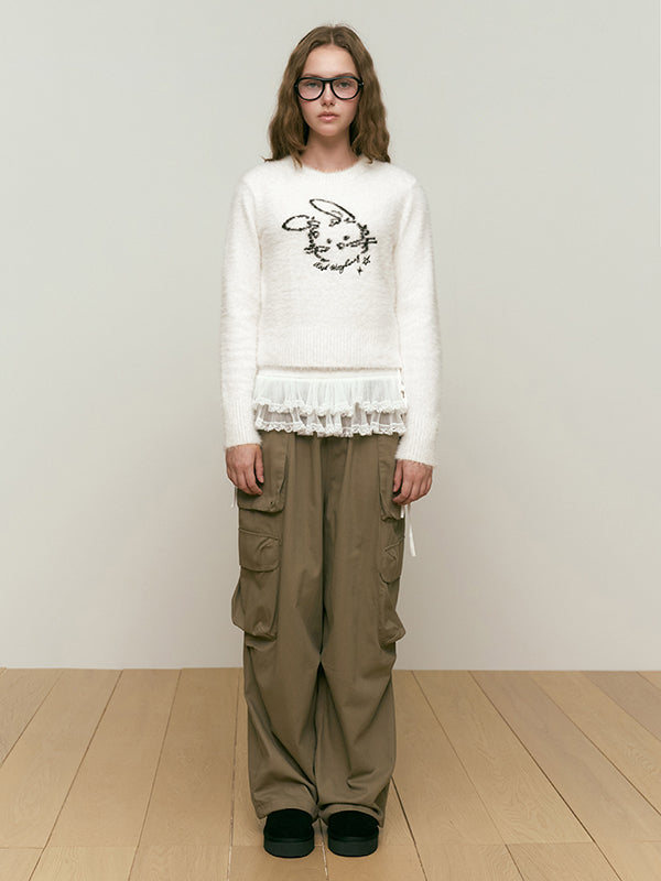 KIRSH WITTY BUNNY JACQUARD KNIT IVORY