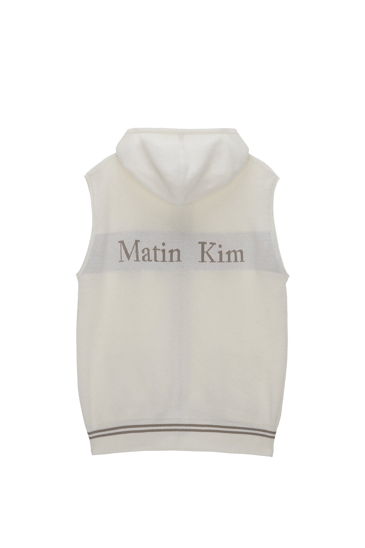 MATIN KIM HOODY LOGO KNIT VEST FOR MEN IN IVORY