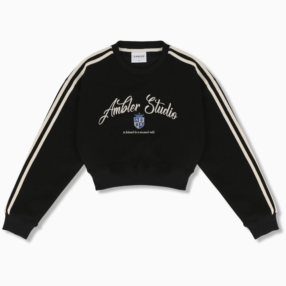 
                  
                    AMBLER Symbol Race Track Embroidery Crop Sweatshirt
                  
                