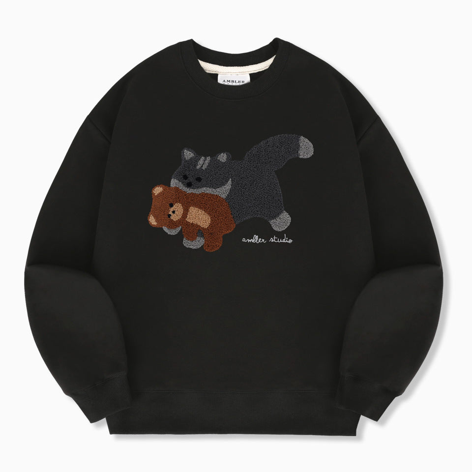 
                  
                    AMBLER Cat Biting Teddy Bear Overfit Sweatshirt
                  
                