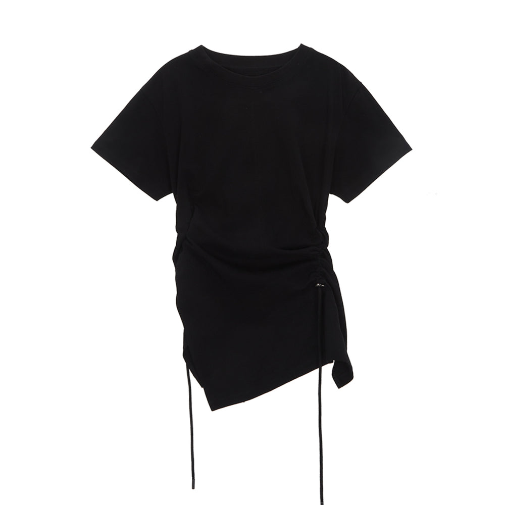 MATIN KIM STRING SLIT DETAIL TOP IN BLACK