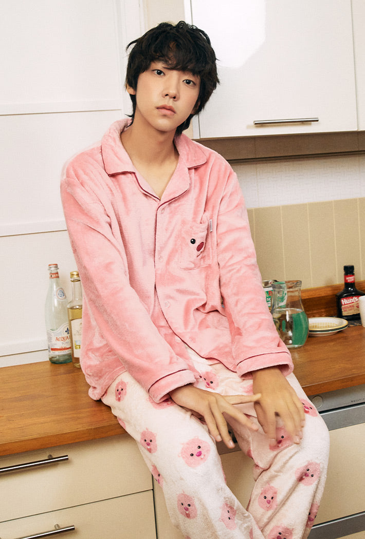 【IN STOCK】SPAO x LOOPY Sleep Pajamas Pink