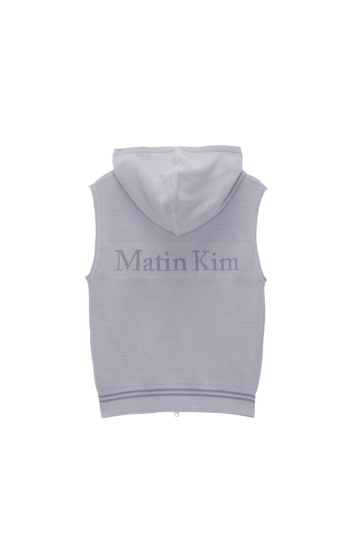 MATIN KIM HOODY POINT LOGO KNIT VEST FOR WOMEN IN LILAC