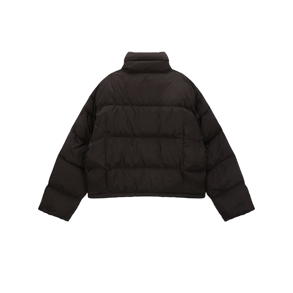 
                  
                    MATIN KIM LOGO TAPING PUFFER DOWN JUMPER FOR MEN IN DARK BROWN
                  
                