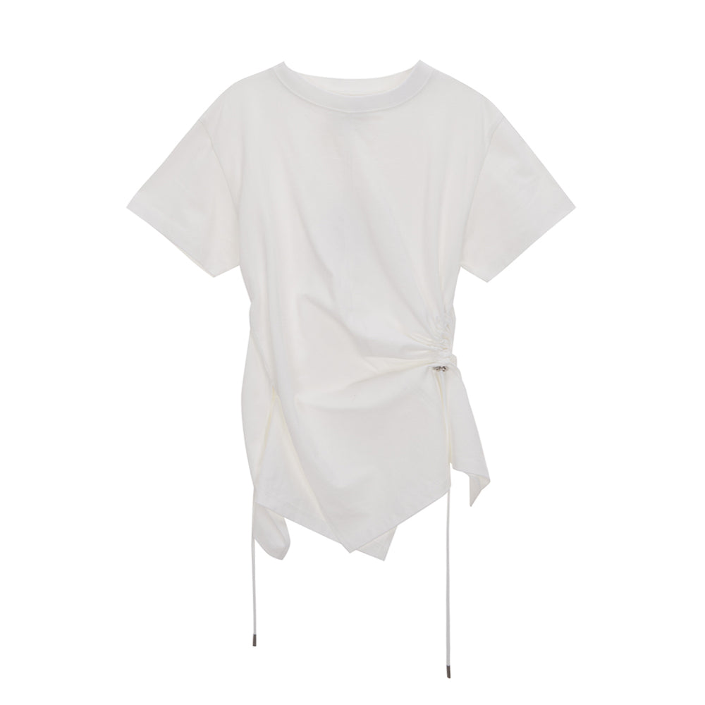 MATIN KIM STRING SLIT DETAIL TOP IN WHITE