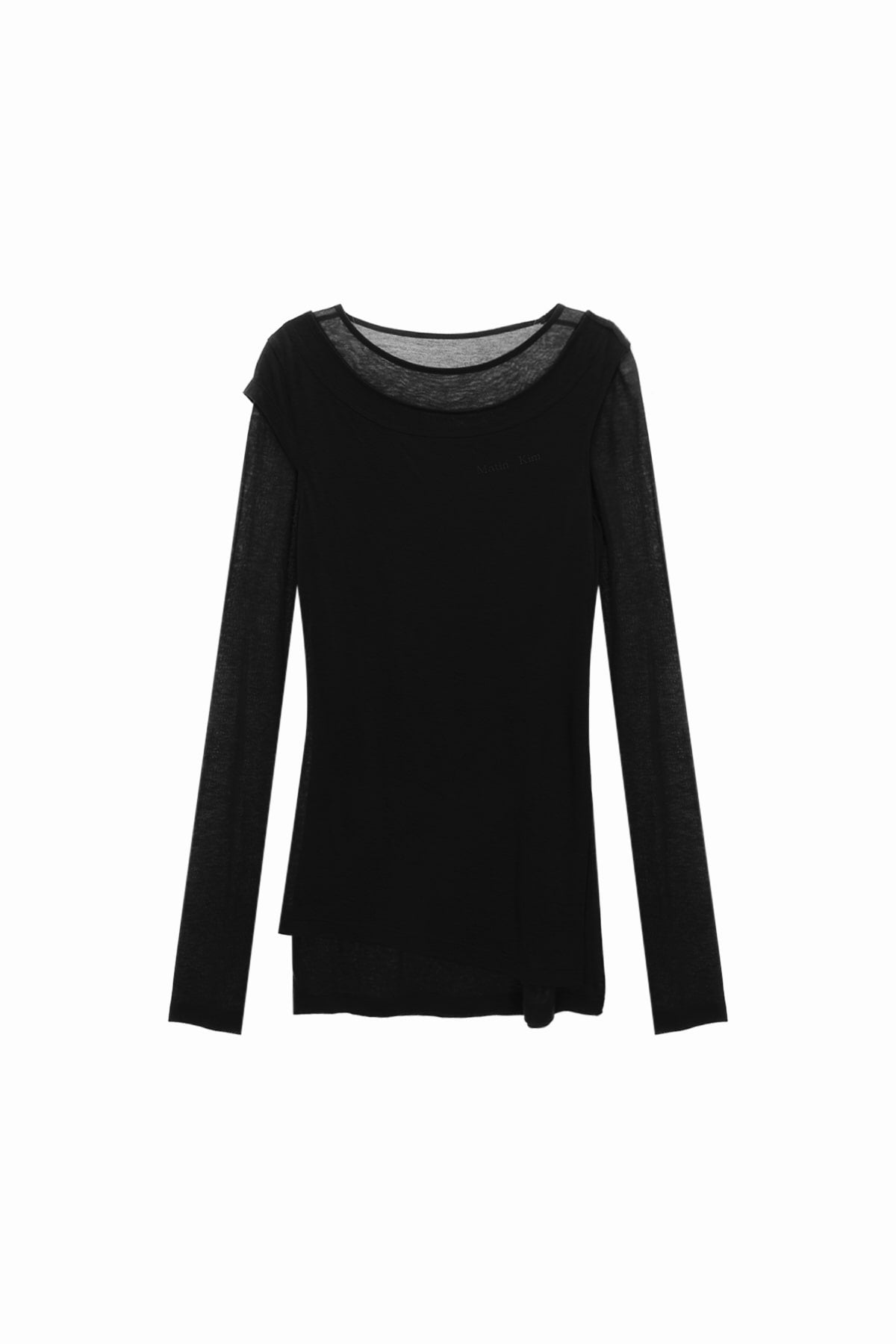 MATIN KIM SLIT POINT SLEEVELESS LAYERED TOP IN BLACK