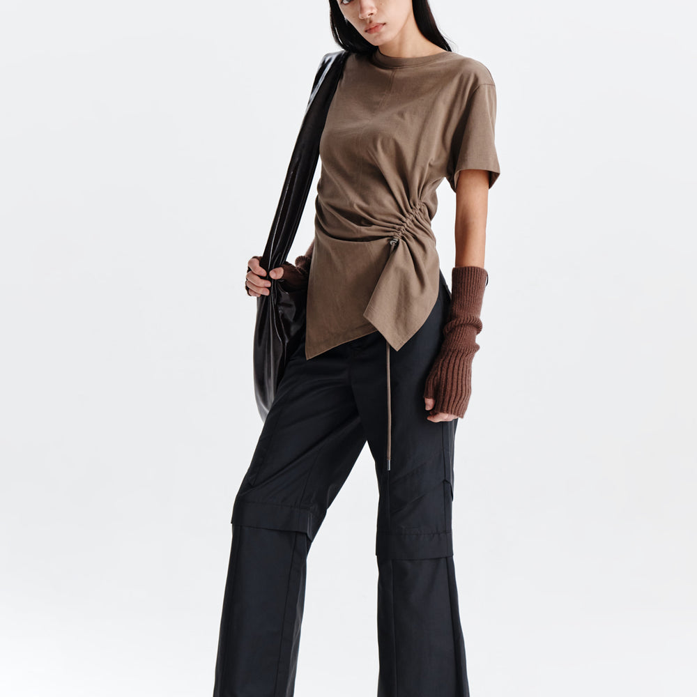 
                  
                    MATIN KIM STRING SLIT DETAIL TOP IN KHAKI BROWN
                  
                