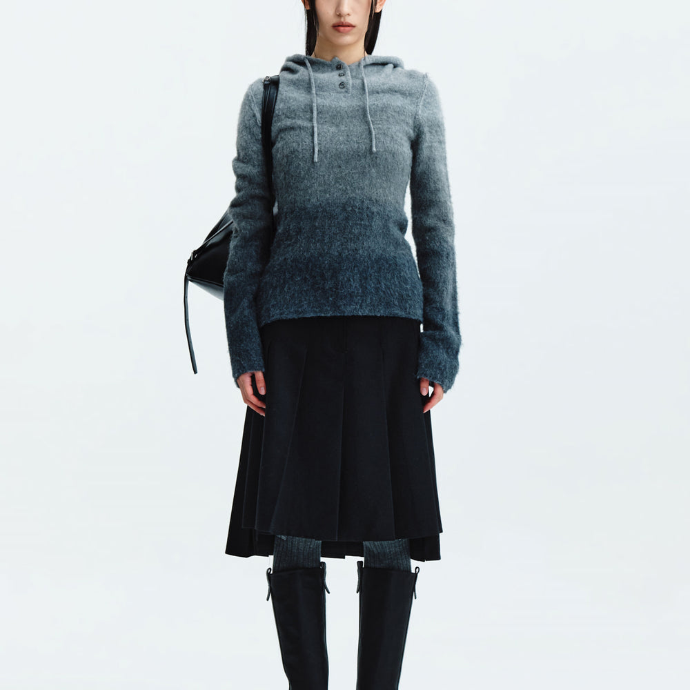 
                  
                    MATIN KIM STRING HOODY GRADATION KNIT TOP IN GREY
                  
                