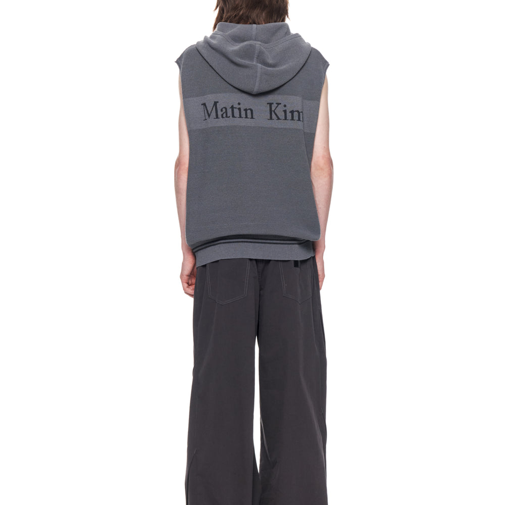 
                  
                    MATIN KIM HOODY LOGO KNIT VEST FOR MEN IN CHARCOAL
                  
                